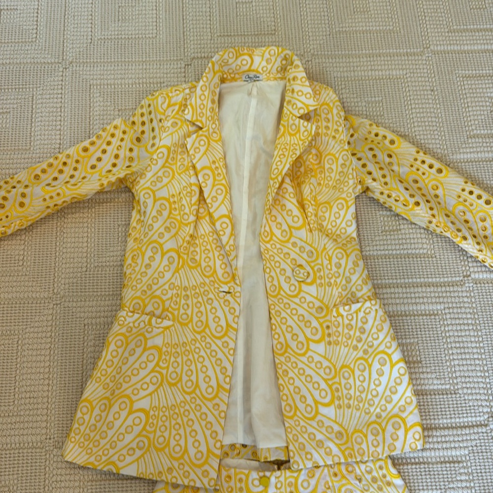 Charo Ruiz yellow blazer and short set
